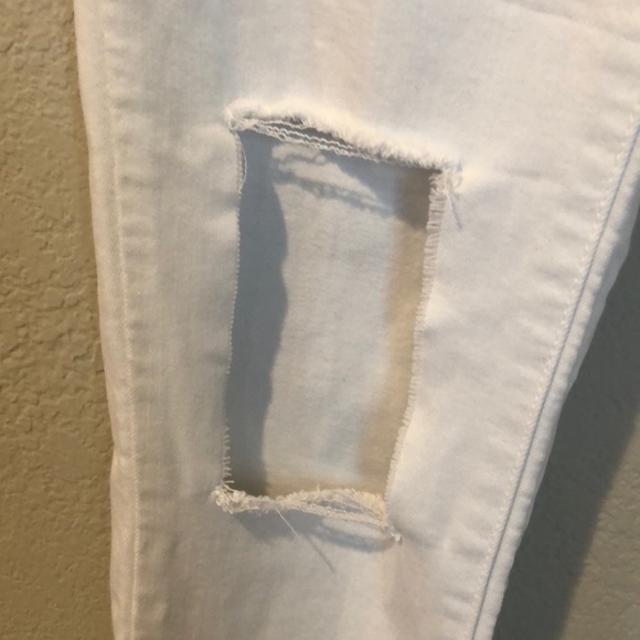 Just Black white destroyed raw hem jeans - Picture 3 of 5